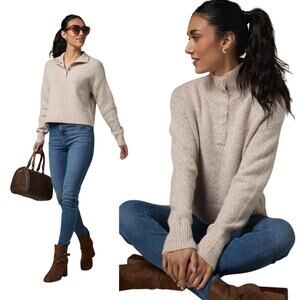 Mi Ami for Francesca's Marled Knit Hannah Snap Button Collar Pullover Sweater-XL